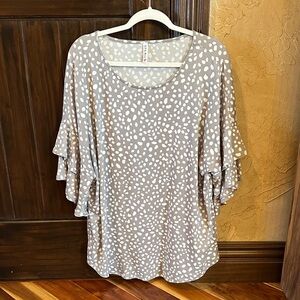 Polka Dot Ruffle Sleeve Women's Top